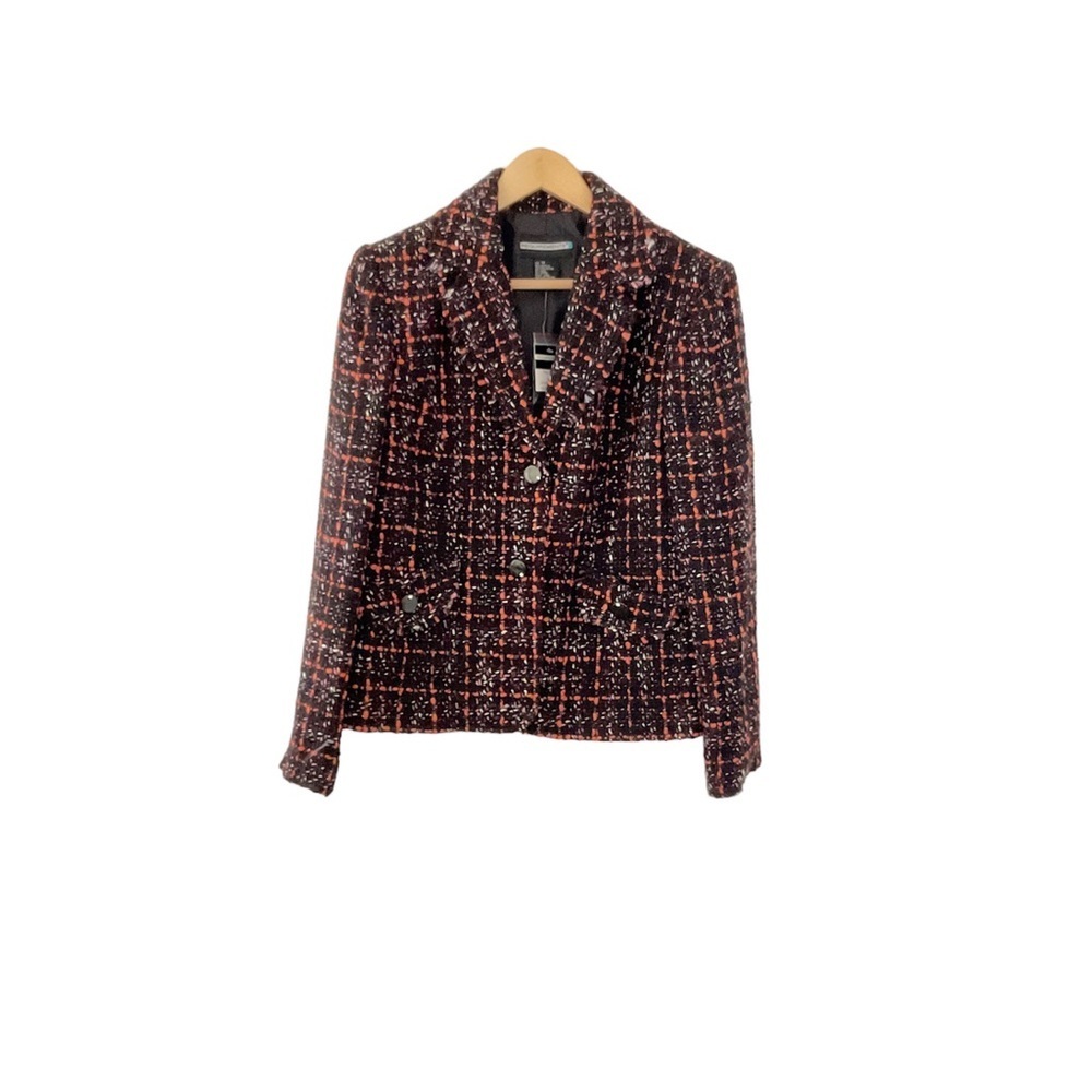 Requirements Tweed Fitted Blazer Jacket‎ Size 10 New